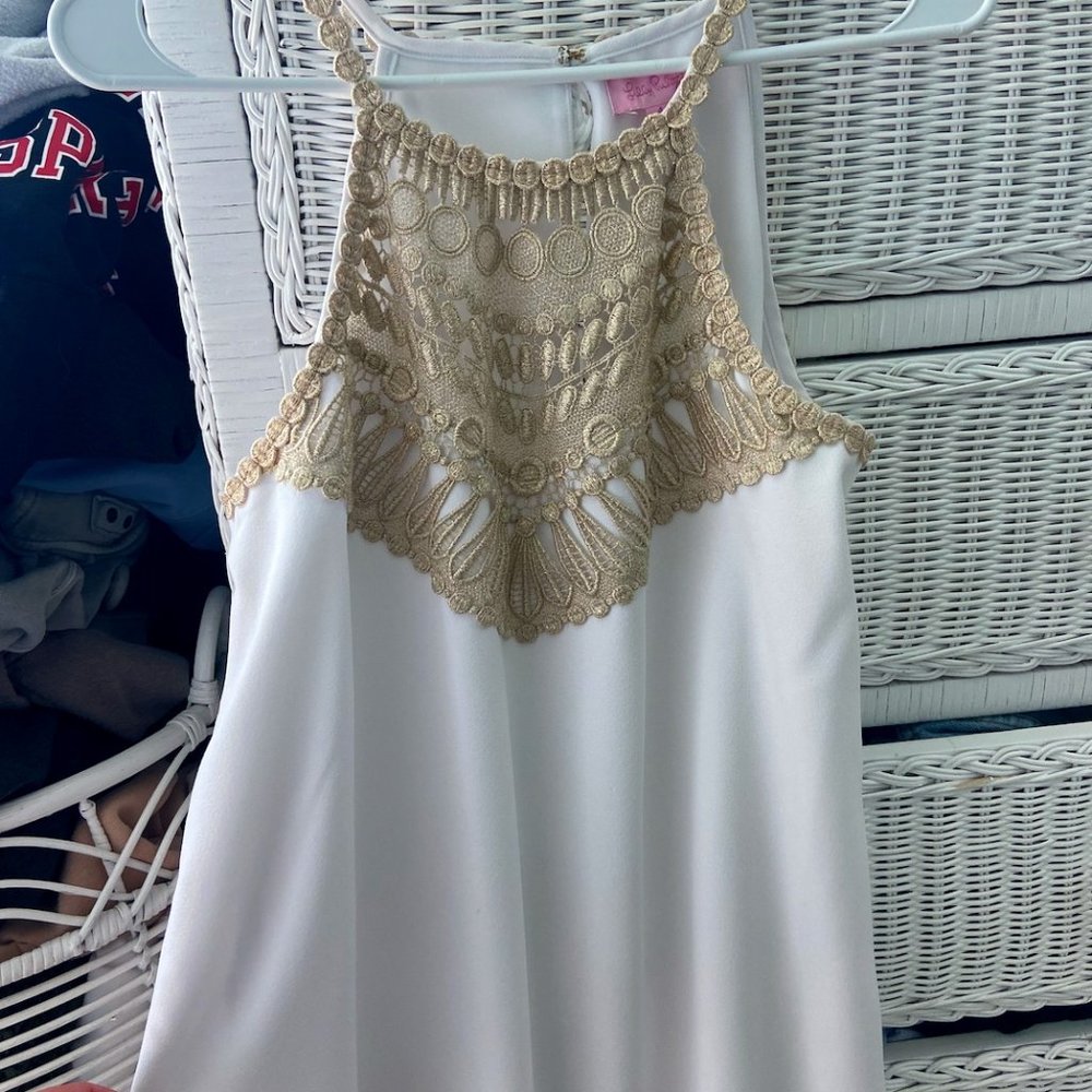 Lily Pulitzer White/Gold Dress
